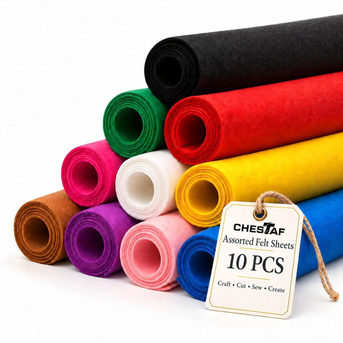 Felt Fabric Sheets – 10 Sheets – Large 90 x 20 cm