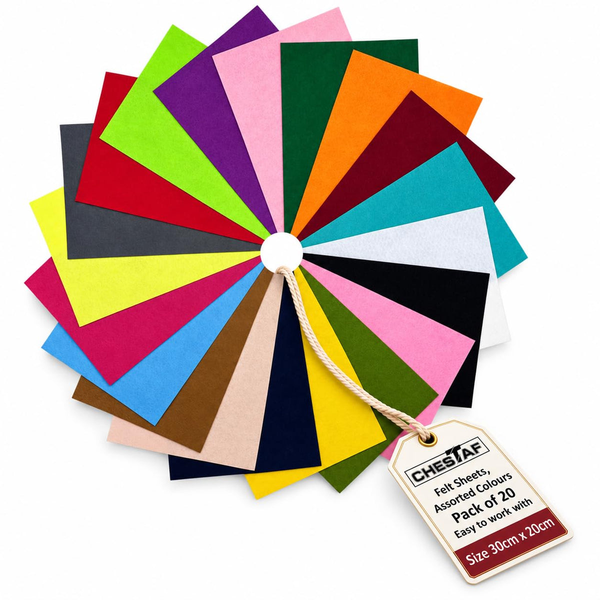 Felt Fabric Sheets – 20 Sheets – 30 x 20 cm (A4)