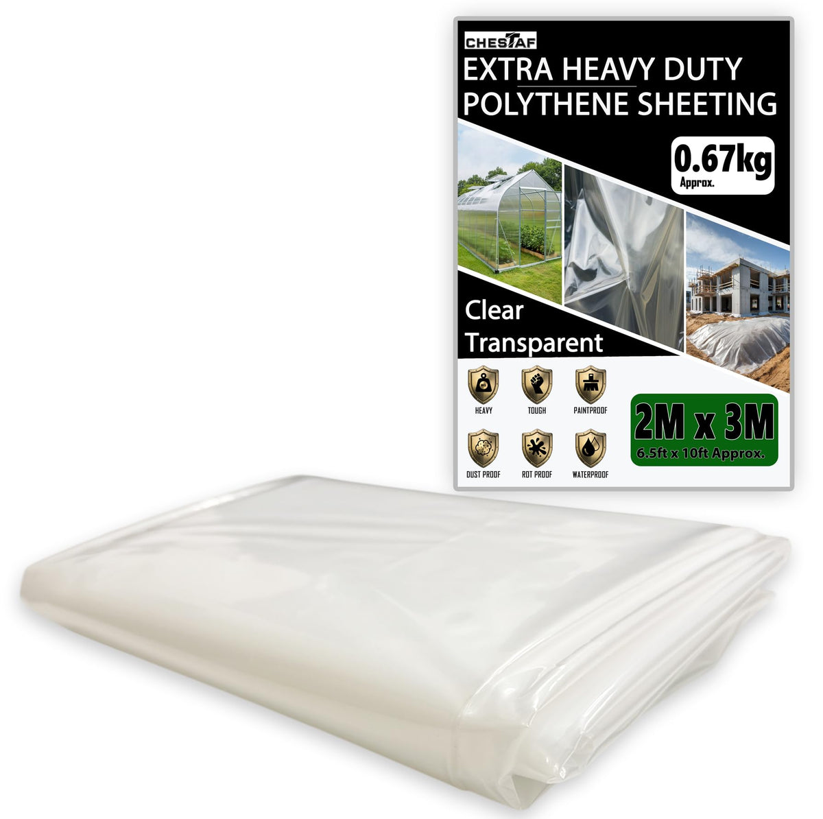 Extra Thick Clear Plastic Sheeting – 2m x 3m