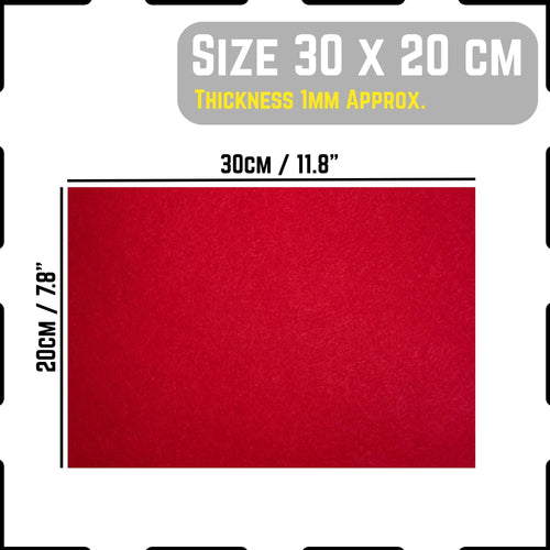 Felt Fabric Sheets – 20 Sheets – 30 x 20 cm (A4)
