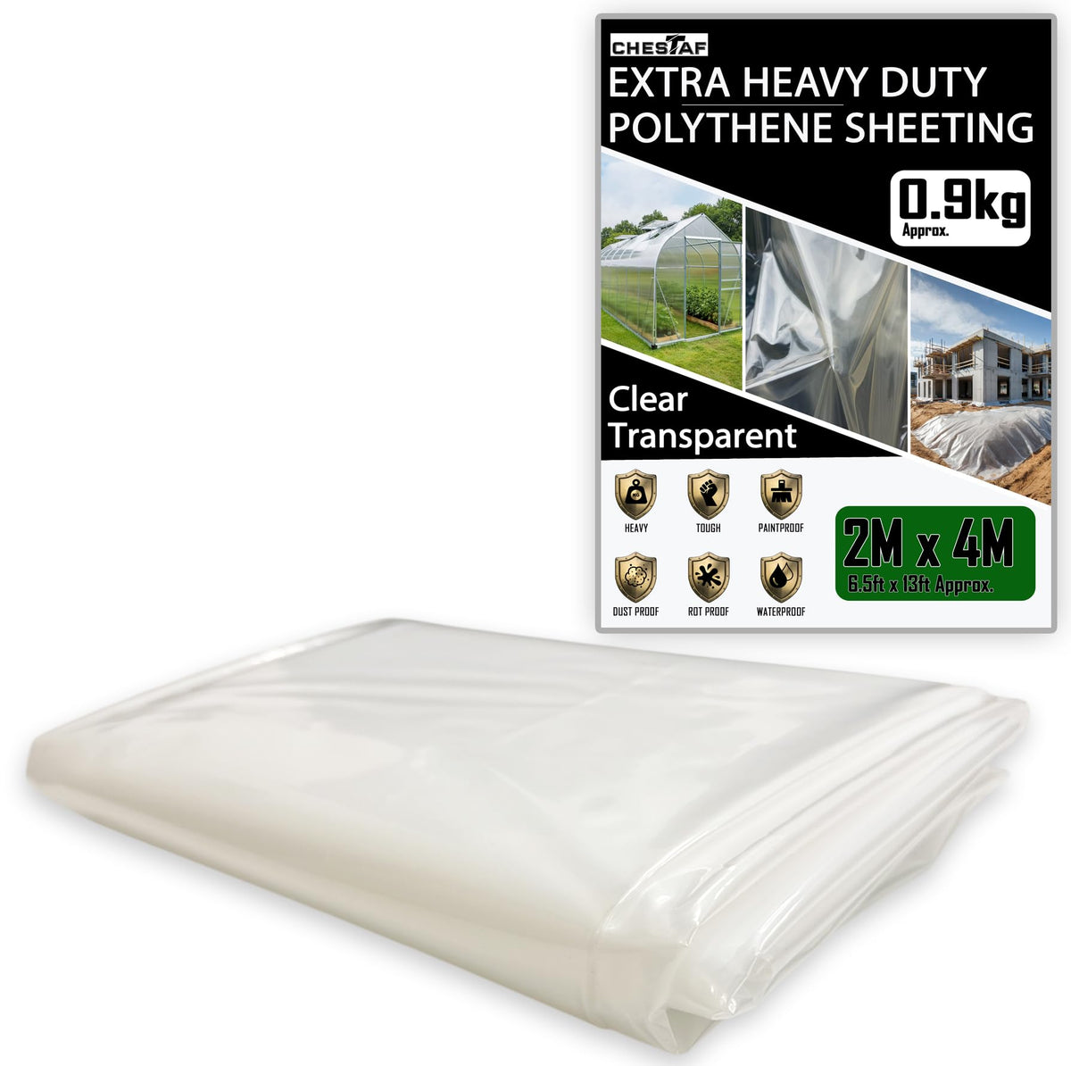 Extra Thick Clear Plastic Sheeting – 2m x 4m
