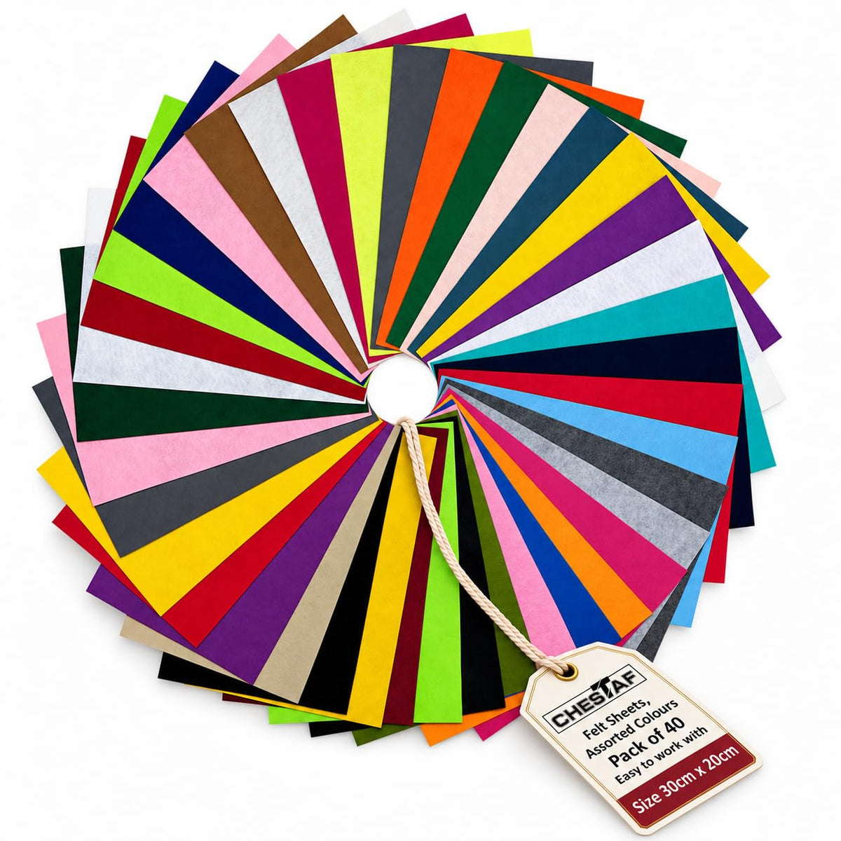 Felt Fabric Sheets – 40 Sheets – 30 x 20 cm (A4)