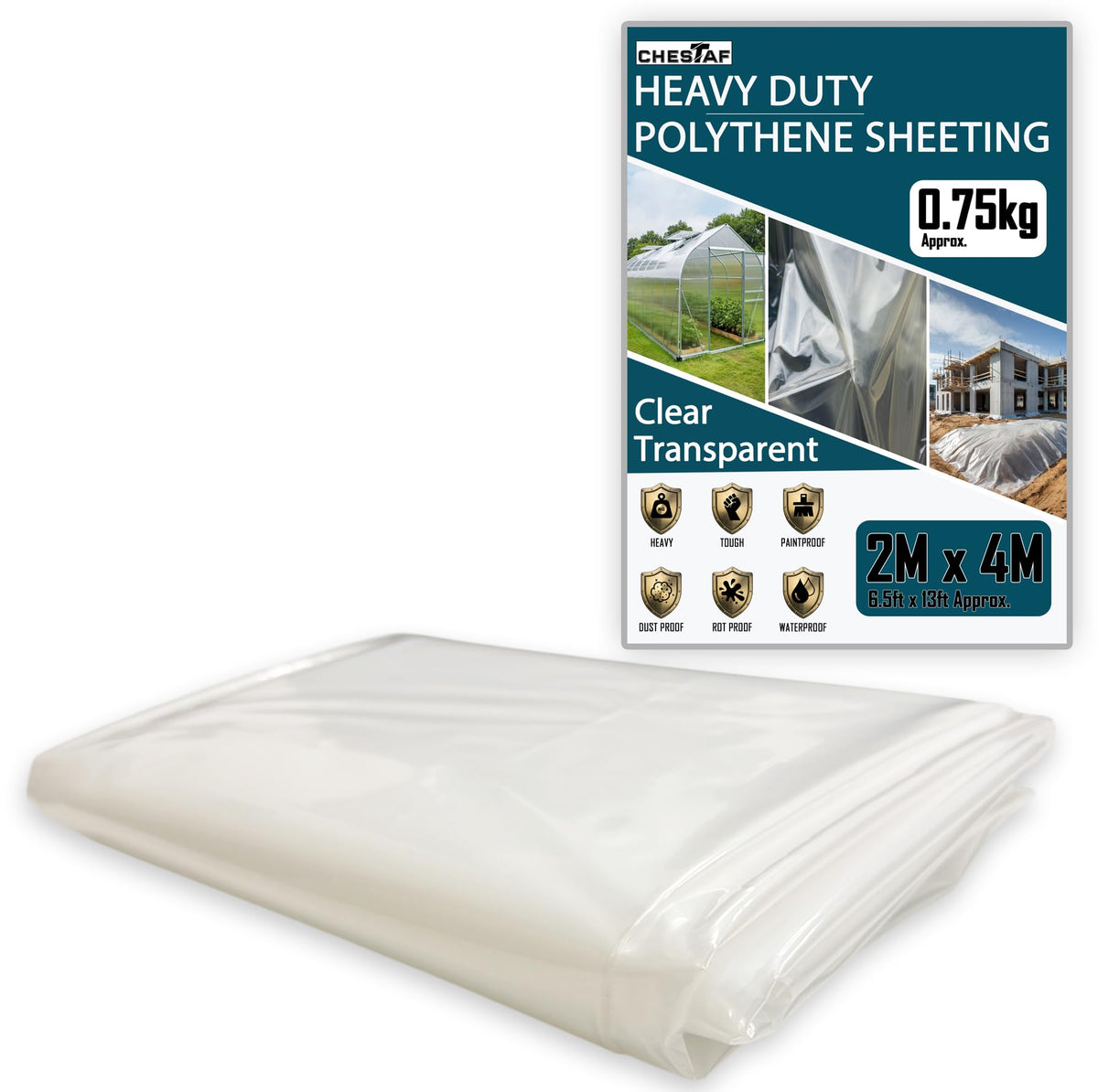 Clear Plastic Sheeting – 2m x 4m