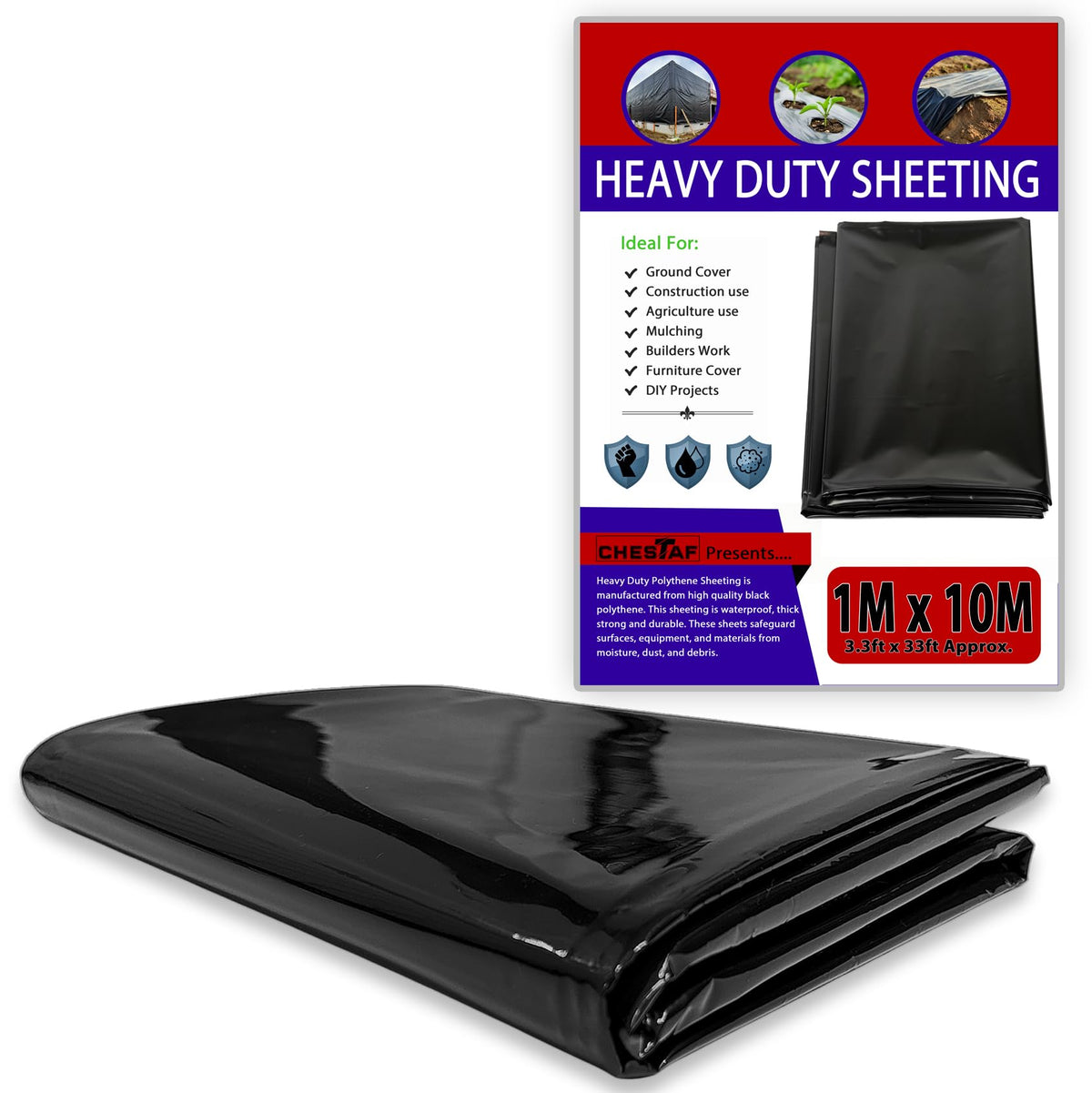 Black Plastic Sheeting – 1m x 10m